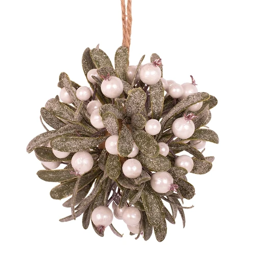 16cm White Berry Mistletoe Ball