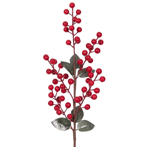 63cm Red Berry Stem