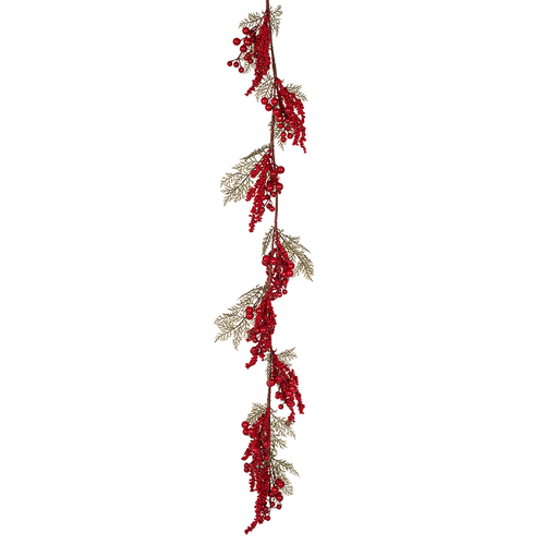 140cm Red Berry & Leaf Garland