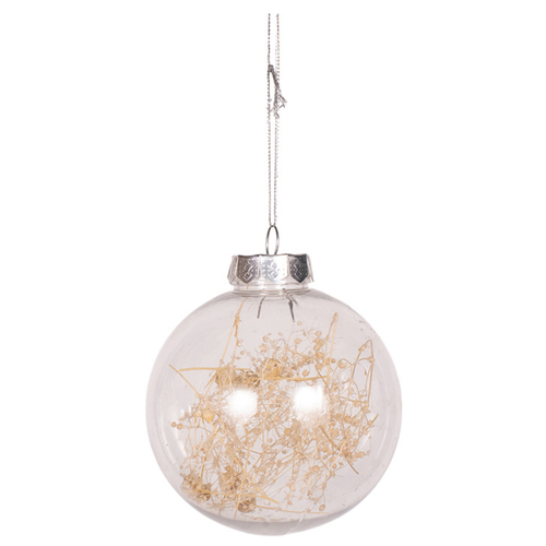 Clear Bauble w/Leaves 