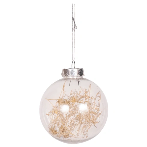 Clear Bauble w/Leaves 