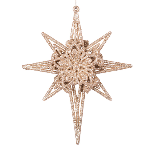 Gold Celestial Star Tree Ornament