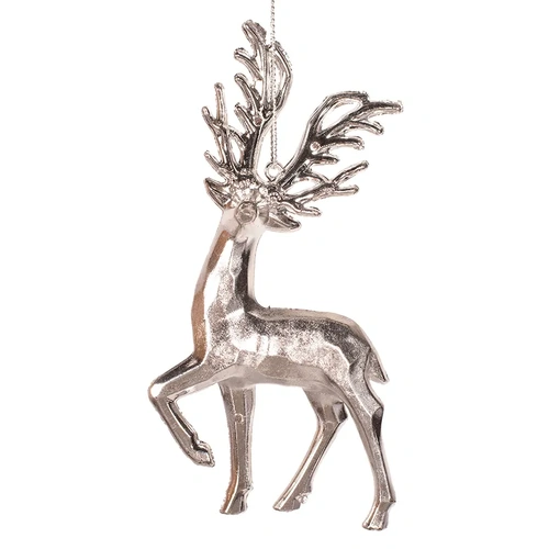 Silver Acrylic Reindeer Tree Ornament 14.5cm