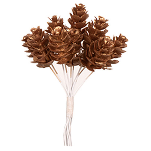 Champagne Pine Cone Picks 10pk