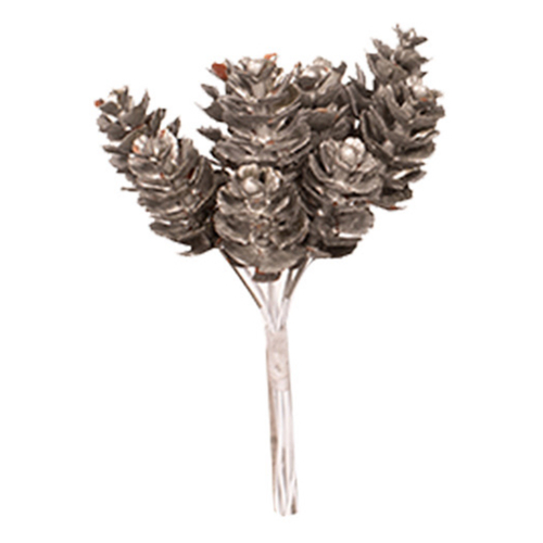 Silver Pine Cone Picks 10pk