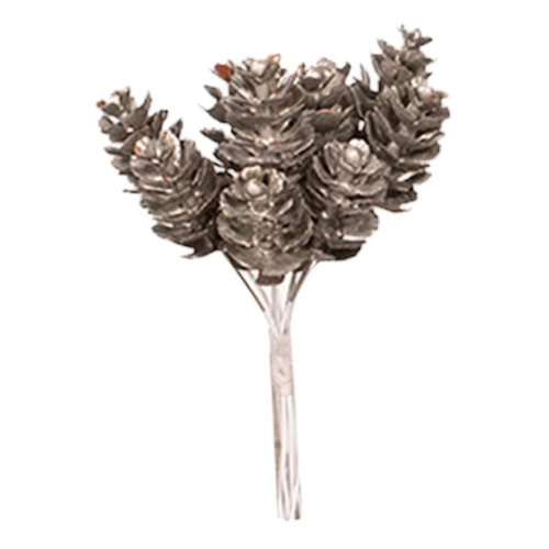 Silver Pine Cone Picks 10pk