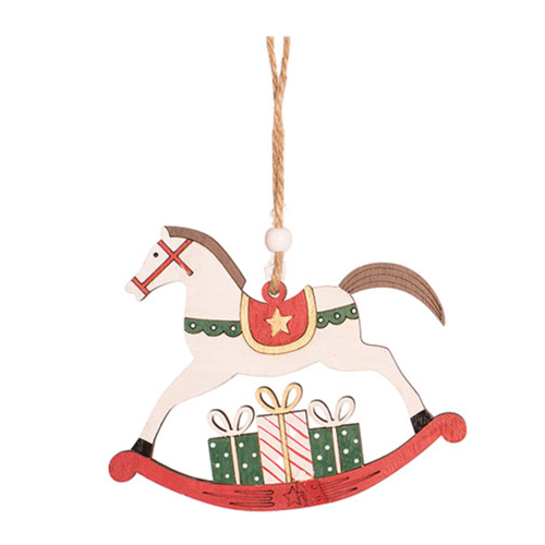 White Rocking Horse Ornament