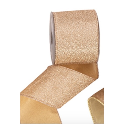 63mm Champagne Glitter Ribbon (G)