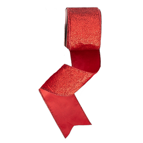 63mm Red Glitter Ribbon 