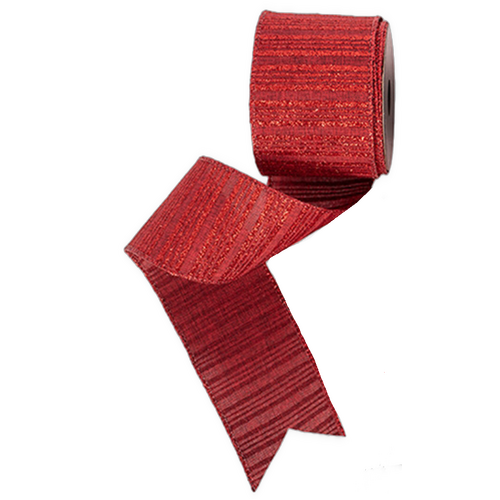 63mm Red Striped Ribbon 