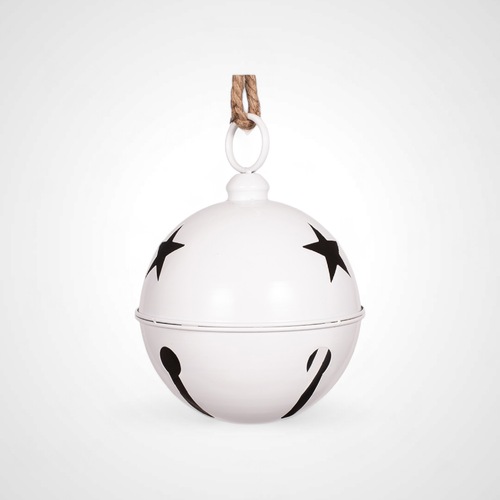 White Metal Bell with Star Cut Out 24cm