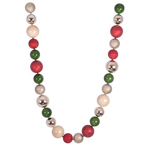 216cm Red & Green Bauble Garland