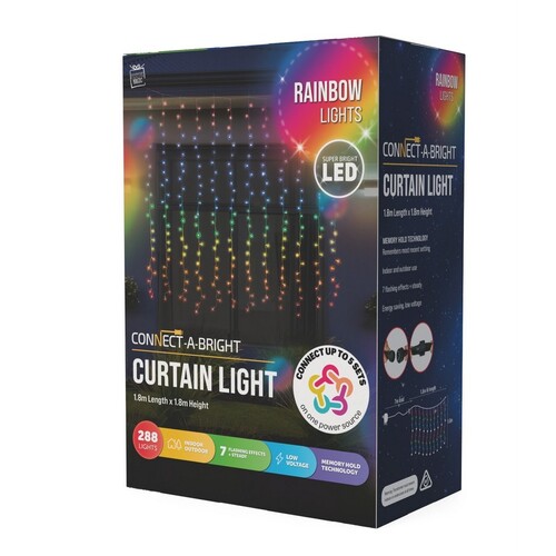 Flashing Rainbow Curtain Light - PREORDER