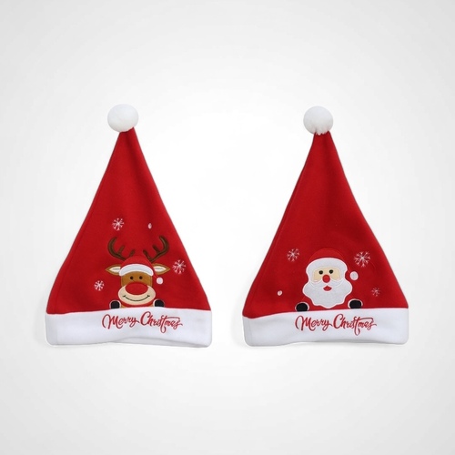 Santa Hat Embroidered Character- 2 choices