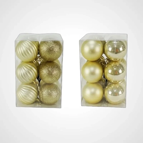 Pack of 12 x 60mm Champagne Baubles