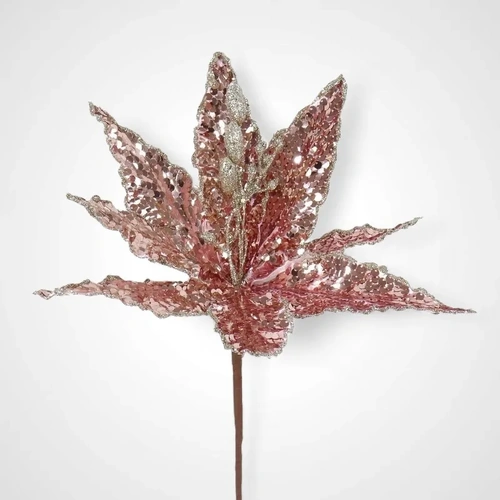 Poinsettia Velvet Full Sequin Pick - 25cm