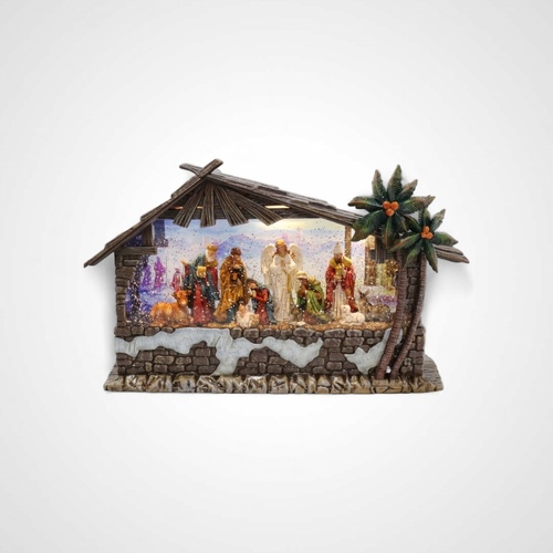 Glitter Swirl Nativity Lantern