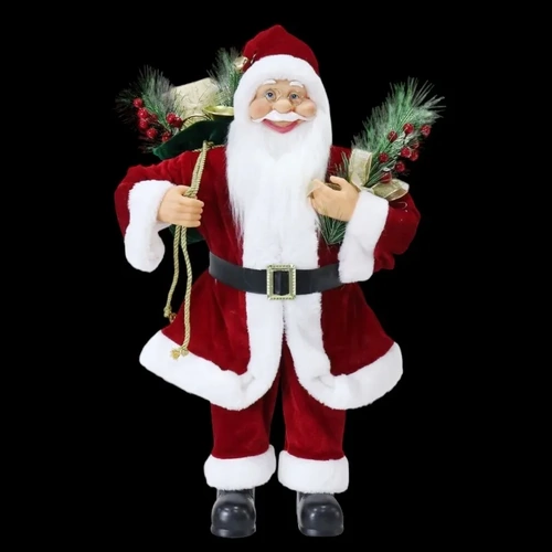 60cm Santa Velvet Burgundy Figure