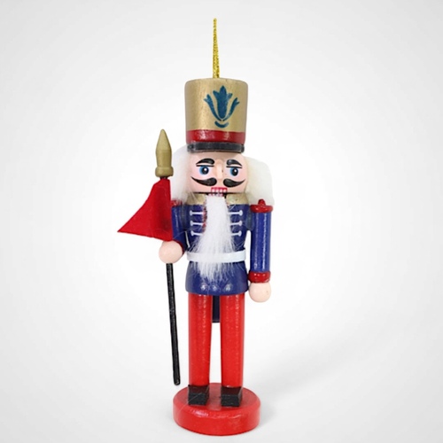 12.5cm Hanging Nutcracker with Flag - AVAIL OCT 2024