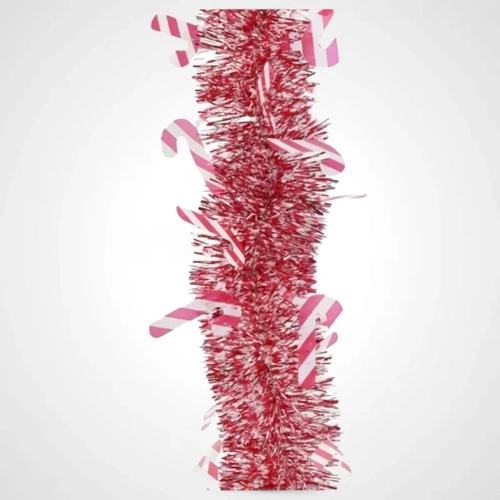 2m Candy Cane Striped Tinsel(Medium)