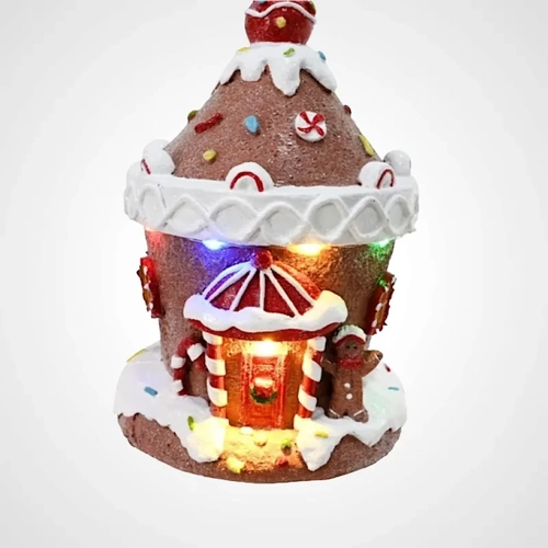 LED B/O Gingerbread Ice Cream House (Gingerbread)