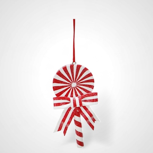 10cm Hanging Candycane Lollipop -(striped)-AVAIL OCT 2024