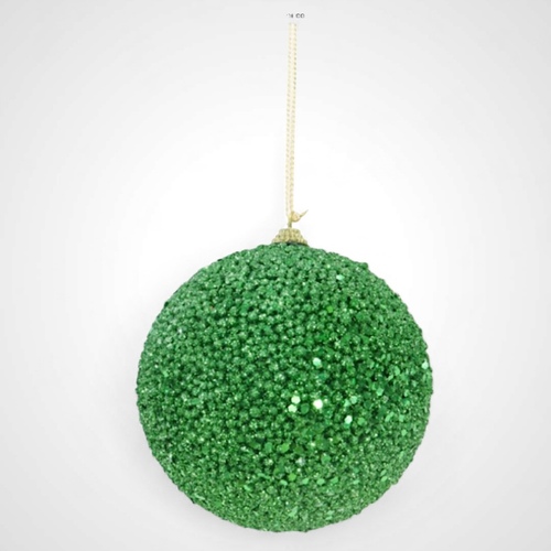 12cm Glitter Bauble(Green) - AVAIL OCT 2024