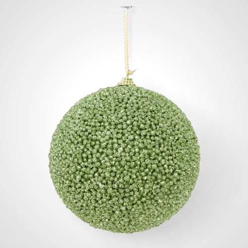 12cm Glitter Bauble(Lime) - AVAIL OCT 2024