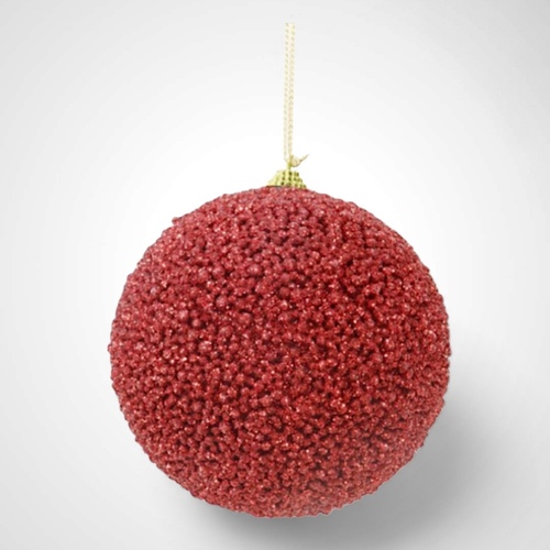 12cm Glitter Bauble(Red) - AVAIL OCT 2024