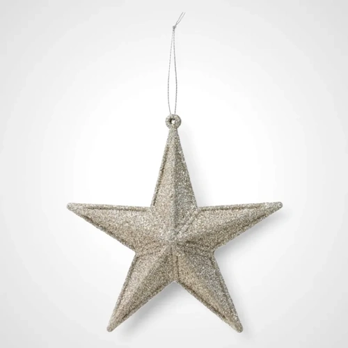 14cm Champagne Glitter Modern Star