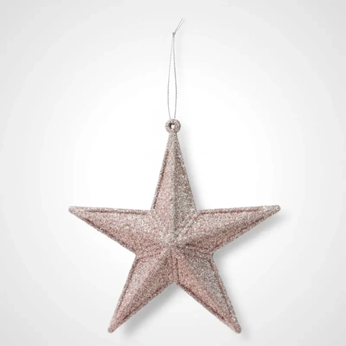 14cm Rose Gold Glitter Modern Star 