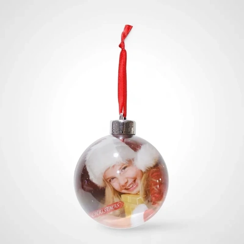 8cm Clear Photo Bauble