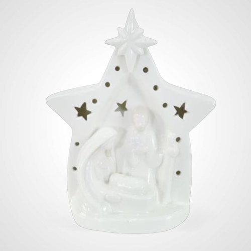 White Ceramic Nativity Scene (A)- AVAILABLE OCTOBER 2024