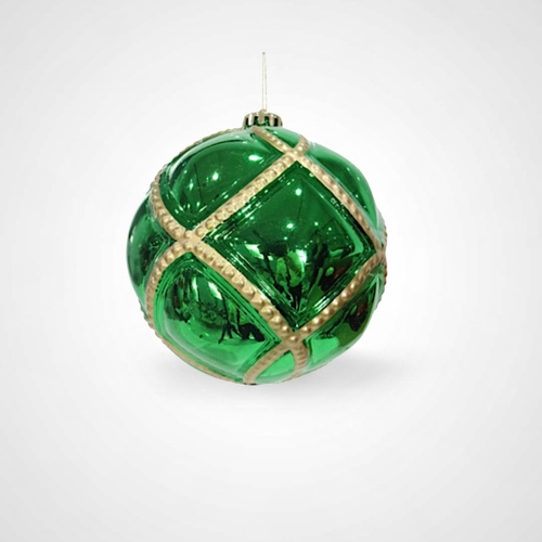 15cm Fancy Jumbo Baubles (Green Gold)- AVAIL OCT 2024