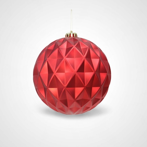 15cm Fancy Jumbo Baubles (Matte Red) - AVAIL OCT 2024