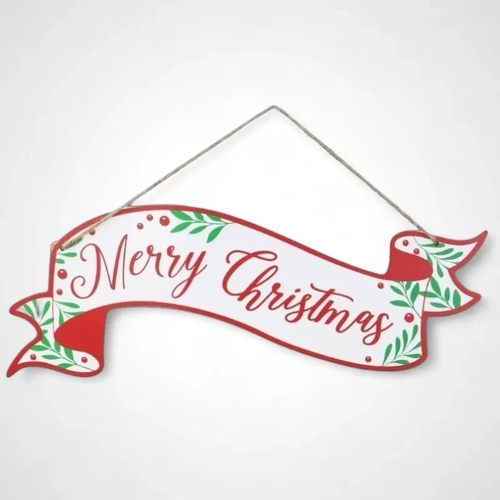 Merry Christmas Scroll Banner (White)