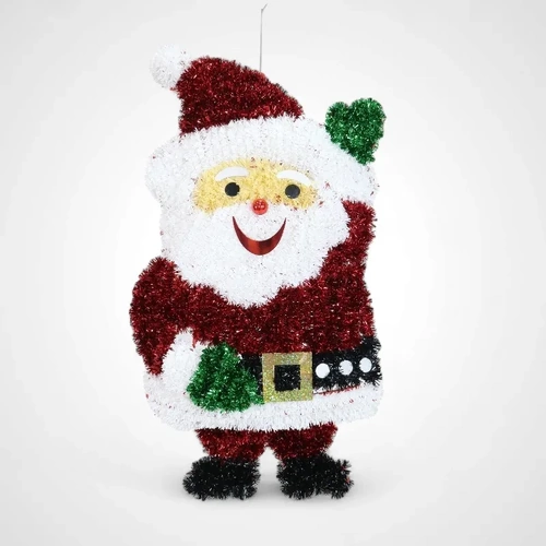 Tinsel Waving Santa Plaque 