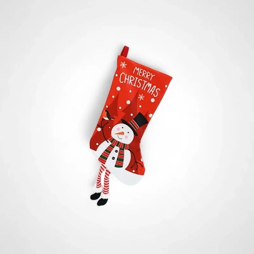 Candy Striped Legs Snowman Stocking