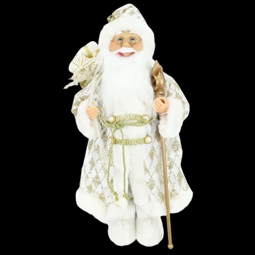 Santa Luxury Gold/Cream Figure 45cm (Gold/White)