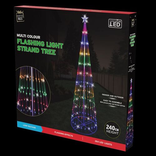 LED Multi Digital Flash Strand Tree 2.4m - PREORDER