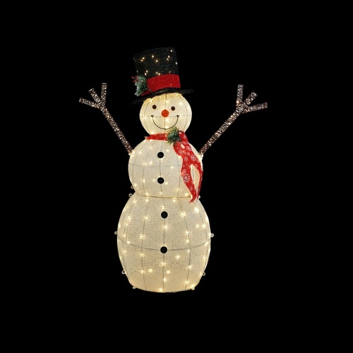 LED Glitter 3D Snowman - 139cm 