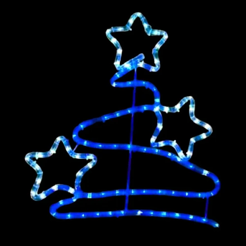 Blue/white Zig Zag Star Tree Rope Light Motif