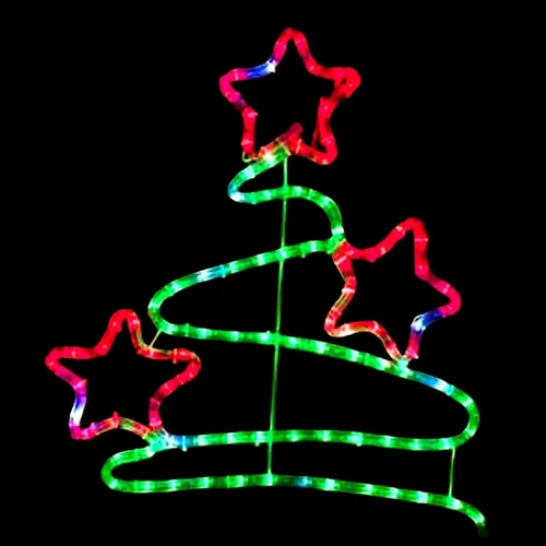 Red/green Zig Zag Star Tree Rope Light Motif