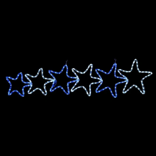 6 Blue/White Stars Rope Light Motif 