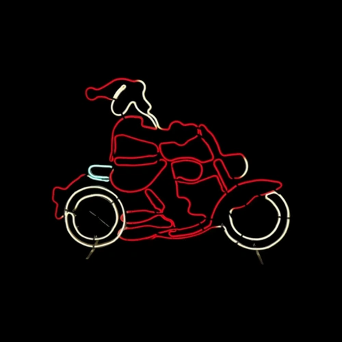 Neon Flexi Strip Santa on Motorbike 