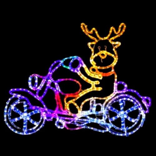 Reindeer Motorbike Crew Rope Light Motif 