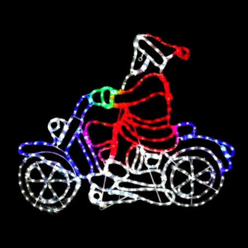 Santa Motorbike Crew Rope Light Motif