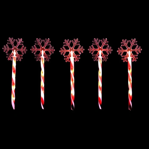 Candy Cane Snowflake Path Lights