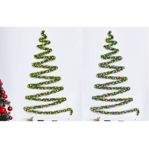 Multi Pre-Lit Tinsel Garland 10m - PREORDER