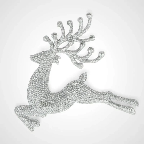 Silver Leaping Reindeer 4Pk- 